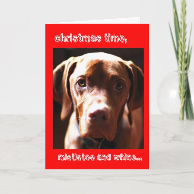 Mistletoe and whine holiday card (Front)