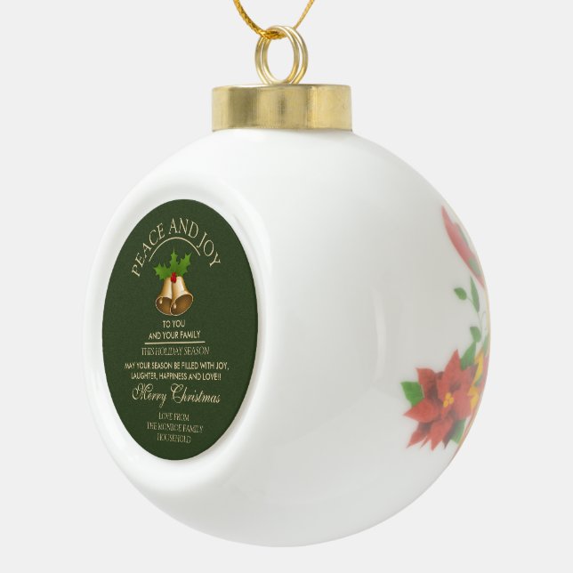 Mistletoe Bells Christmas Ceramic Ball Christmas Ornament (Right)