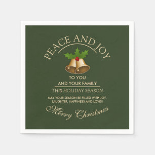 Mistletoe Bells Christmas Napkin