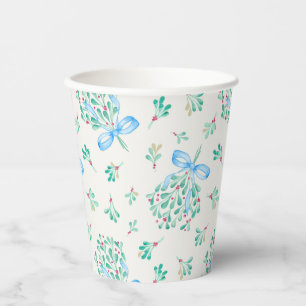 Mistletoe Blue Bow Baby Shower Cups