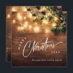Mistletoe Branch Rustic Corporate Christmas Wood Holiday Card<br><div class="desc">Feel free to contact me if you need any help or new item. I respond soon.</div>