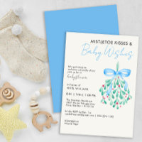 Mistletoe Bundle of Joy Baby Shower Invite