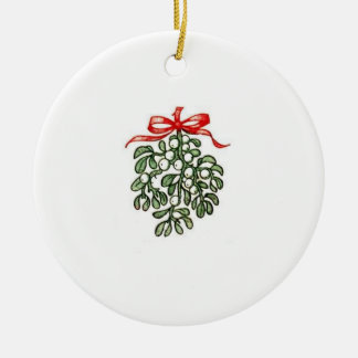 Mistletoe Ceramic Ornament
