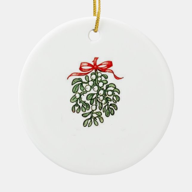 Mistletoe Ceramic Ornament (Front)