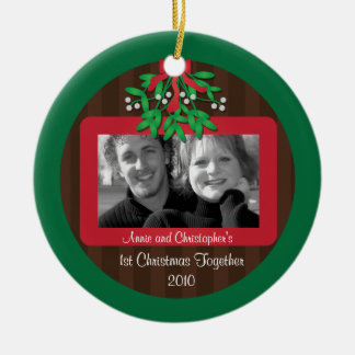 Mistletoe Christmas Photo Ornament