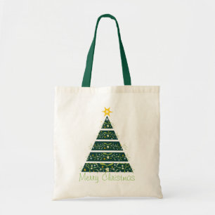 Mistletoe christmas tree Merry Christmas green bag