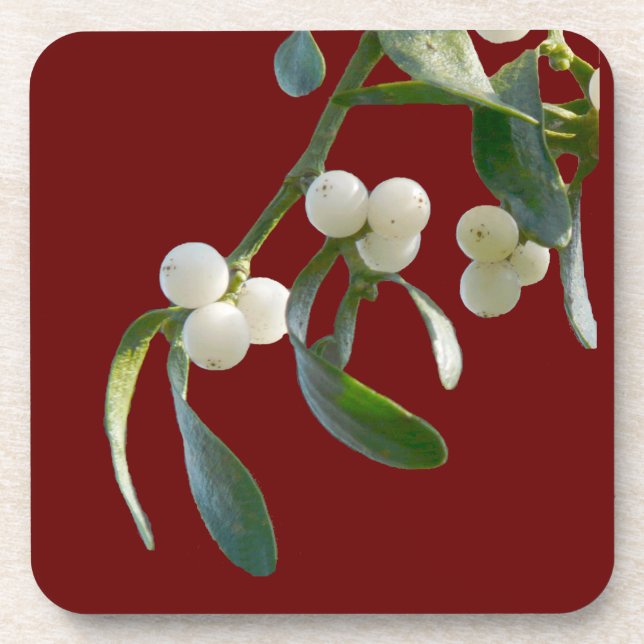 Mistletoe Cork Coasters (Front)
