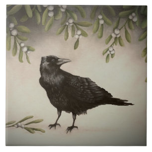 Mistletoe Crow Tile