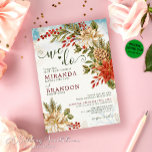 Mistletoe Decor Snow Christmas Winter Wedding  Invitation<br><div class="desc">Set the tone for your special day with our Exclusive Mylini Design Mistletoe Decor Snow Christmas Winter Wedding Invitation. This item perfectly captures the essence of a Christmas Wedding with its beautiful Mistletoe Decor and a backdrop of Winter snow. The design, rich with elements of Evergreen Trees and Christmas Holly,...</div>