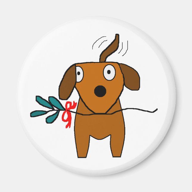 Mistletoe Doggie Wagging - magnet (Front)