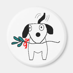 Mistletoe Doggie Wagging - magnet