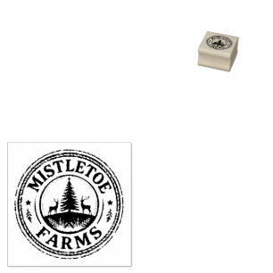 Mistletoe Farms – Rustic Rubber Stamp