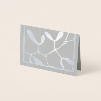 Mistletoe foil Christmas card - season's greetings