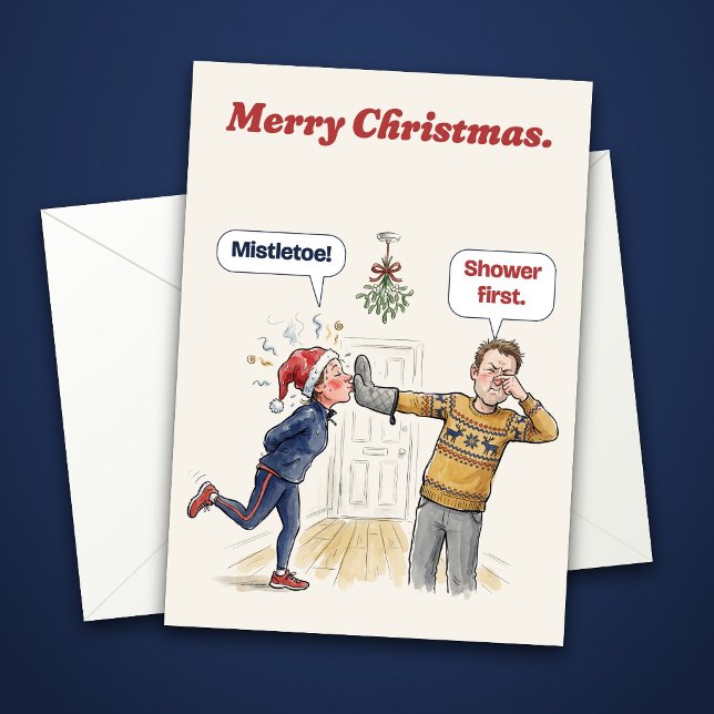 Mistletoe Funny Christmas Card for a Runner (Creator Uploaded)