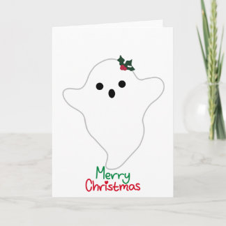 Mistletoe Ghost Merry Christmas Card