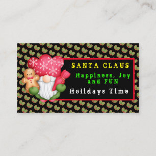 Mistletoe Gnome Customize Colour and Text Business Card