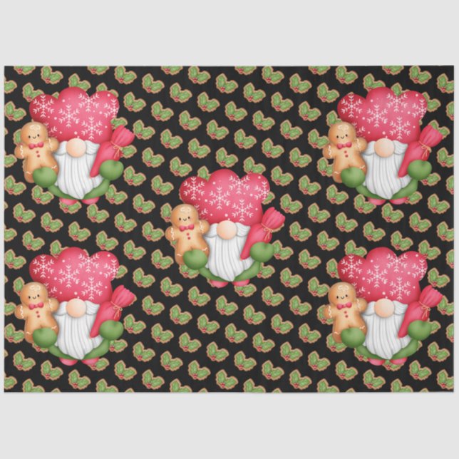 Mistletoe Gnome Customize Colour Tissue Paper (Front)