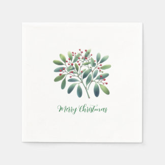 Mistletoe Greenery Simplistic Decor  Napkin