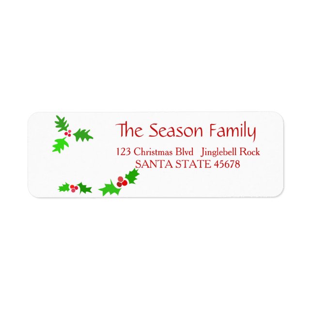 Mistletoe Holiday Address Label (Front)