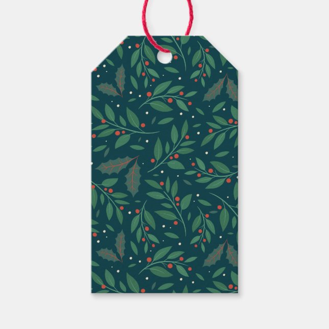 Mistletoe & Holly Charm Gift Tag (Front)