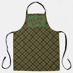 Mistletoe & Holly Plaid Apron