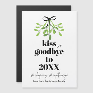 Mistletoe Kiss Adieu Do Over Funny Xmas Magnet