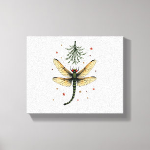 Mistletoe Kiss Dragonfly Canvas Print