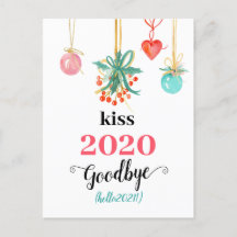 Mistletoe Kiss Goodbye to 2020 Do-over Funny Red