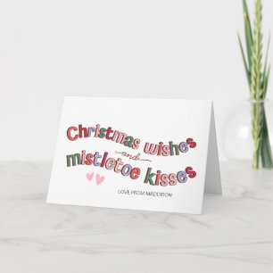 Mistletoe Kisses Christmas Wishes For Husband Wife Card