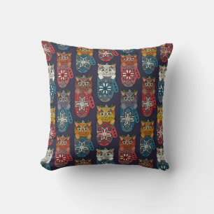 mistletoe kitten mittens throw pillow
