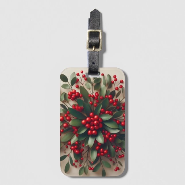 Mistletoe  luggage tag (Front Vertical)