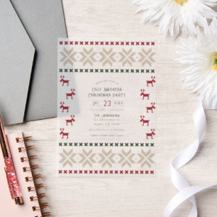 Mistletoe Magic Ugly Sweater Christmas Party Vellum Invitations