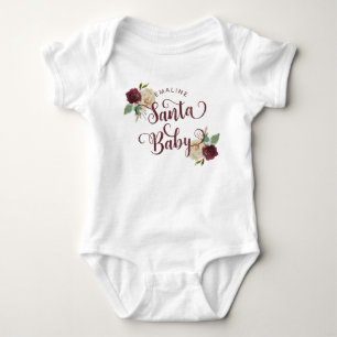 Mistletoe Manor Christmas Floral Santa Baby Girl Bodysuit
