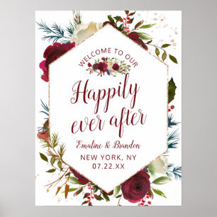 Mistletoe Manor Happily Ever After Reception Sign