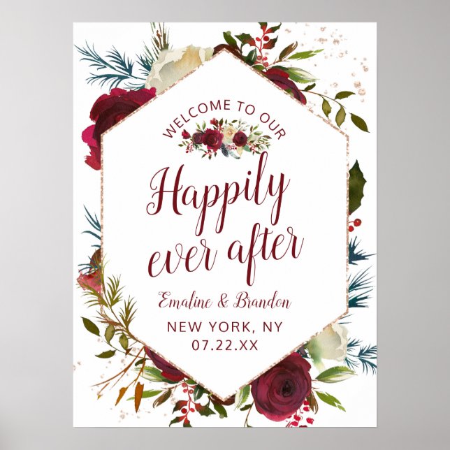 Mistletoe Manor Happily Ever After Reception Sign (Front)