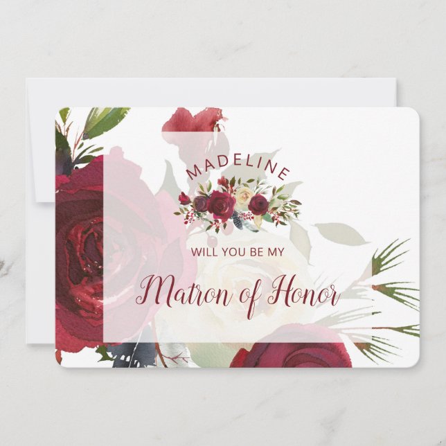 Mistletoe Manor Matron of Honour Proposal Card (Front)