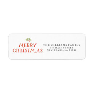 Mistletoe Merry Christmas Address Labels