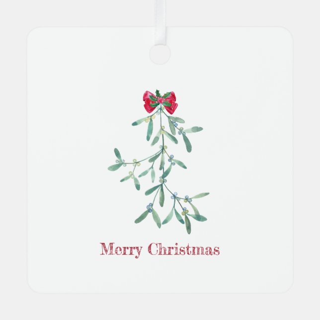 Mistletoe Metal Ornament (Front)