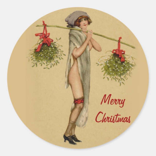 Mistletoe Miss 2 Classic Round Sticker (Front)