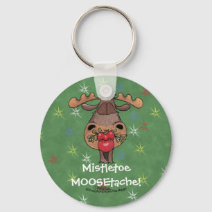Mistletoe MOOSEtache Keychain