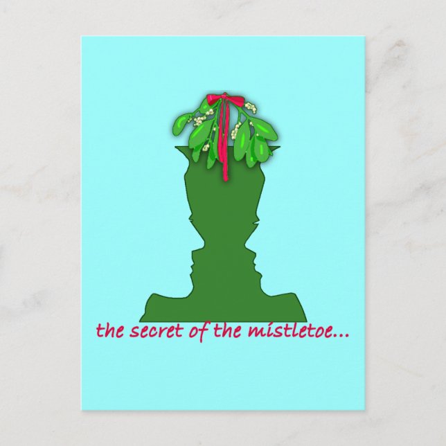 Mistletoe Optical Illusion Holiday Postcard (Front)