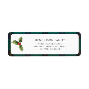Mistletoe Plaid Tartan Adresse de retour