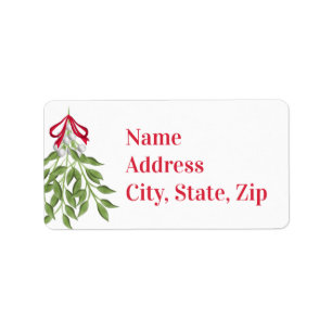 Mistletoe Return Address Label