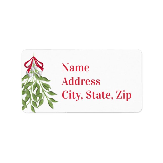 Mistletoe Return Address Label (Front)