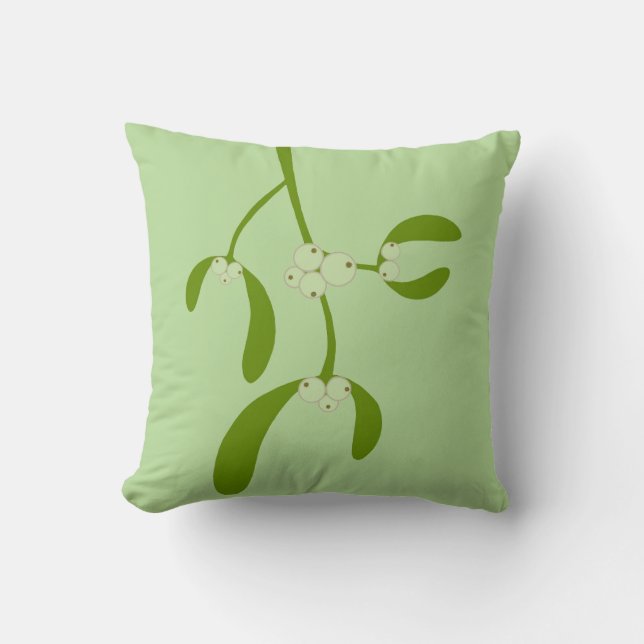 Mistletoe Reversible Throw Pillow (Front)