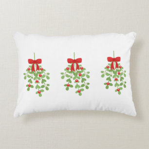Mistletoe Row and Red Plaid Reversible Christmas Accent Pillow