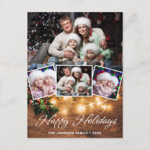 Mistletoe Rustic Christmas Photo Holiday Greeting Postcard