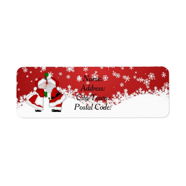 Mistletoe Santa Return Address Labels (Front)