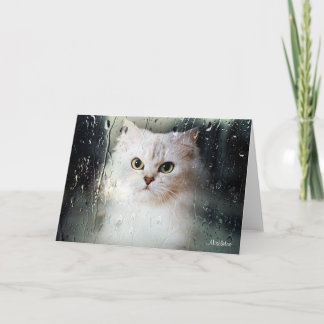 Mistletoe the Silver Persian Blank Greeting Card