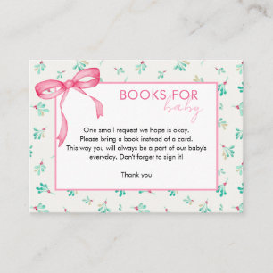 Mistletoe Winter Baby Shower Books for Baby Enclosure Card